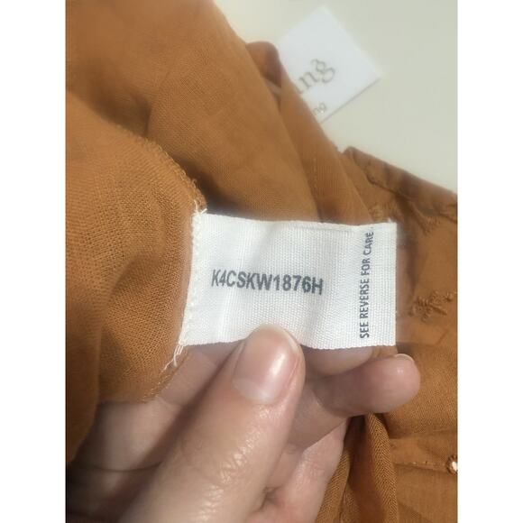 NWT Bishop&Young Large Orange Textured Fall Festival Boho Gypsy Midi Skirt - Picture 6 of 9